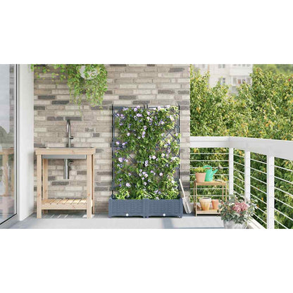 Macetero De Jardín 2 Uds. Gris Claro 80 X 40 X 125,5 Cm Pp_3