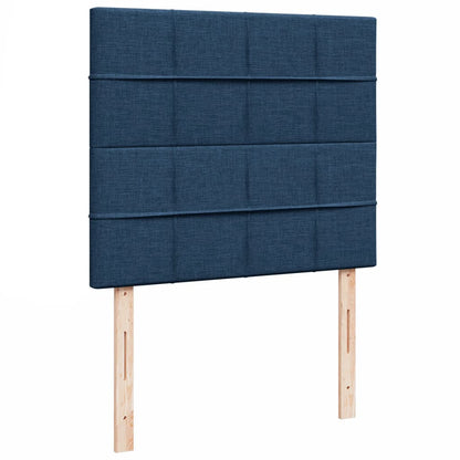 Cama Box Spring Con Colchón Tela Azul 120x200 Cm / Vetonek_3