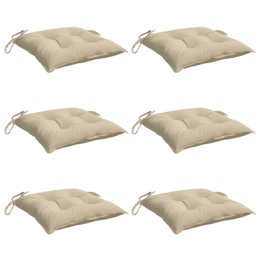 Vidaxl Cojines De Silla De Jardín 6 Uds Tela Oxford Beige 40x40x7 Cm_0