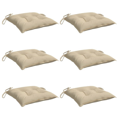 Vidaxl Cojines De Silla De Jardín 6 Uds Tela Oxford Beige 40x40x7 Cm_0