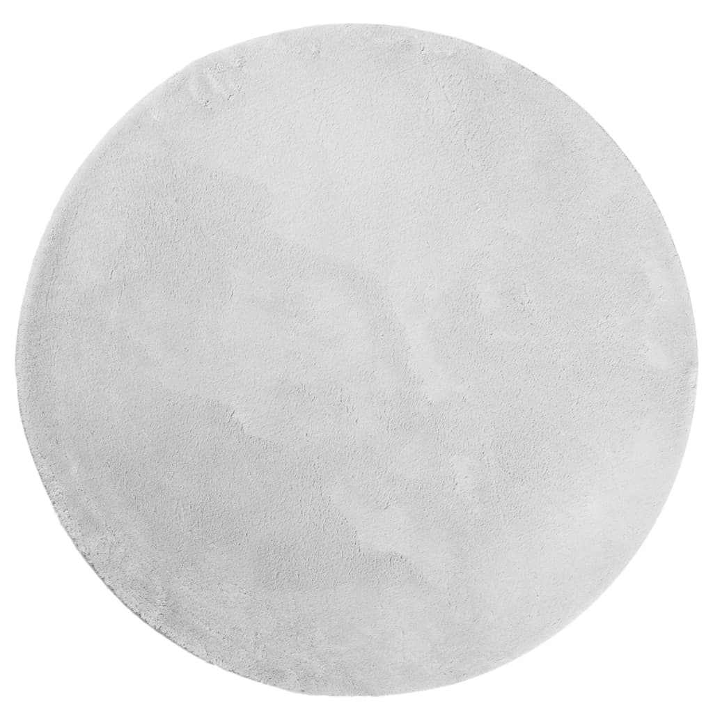Alfombra De Pelo Corto Suave Lavable Huarte Gris Ø 120 Cm / Vetonek_0
