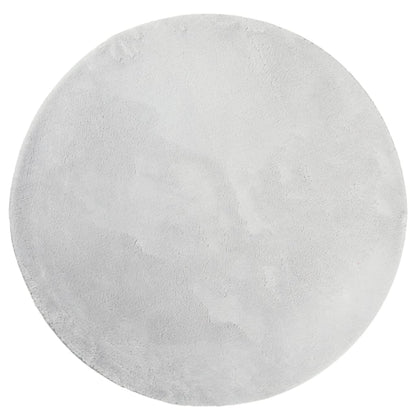 Alfombra De Pelo Corto Suave Lavable Huarte Gris Ø 120 Cm / Vetonek_0
