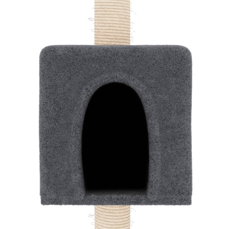 Vidaxl Rascador Para Gatos Con Postes De Sisal Gris Oscuro 180 Cm_5