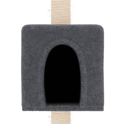 Vidaxl Rascador Para Gatos Con Postes De Sisal Gris Oscuro 180 Cm_5