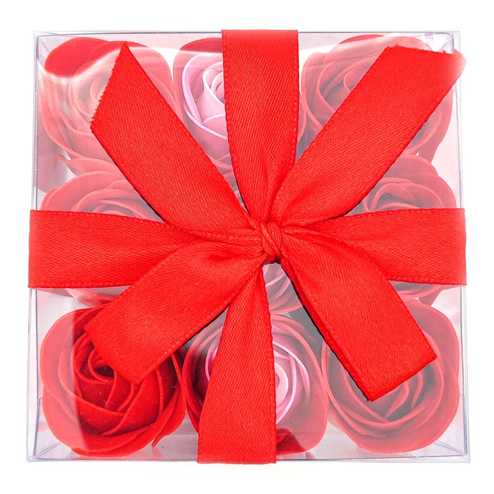 Pack 10 Cajas 9 Rosas De Jabón (rojo) - Flores Con Pétalos De Jabón Perfumados - Regalo Original Para Días Especiales_2