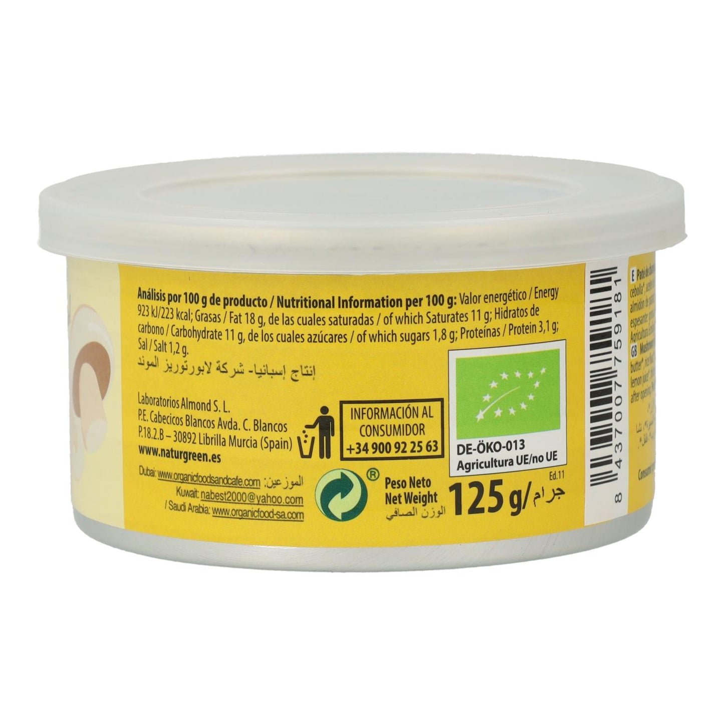 Patê de Cogumelos Biológicos Naturgreen 125 g