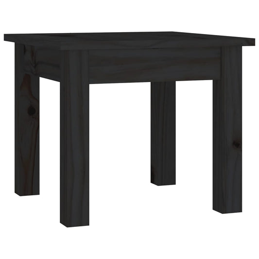 Mesa De Centro De Madera Maciza De Pino Negro 35x35x30 Cm_0