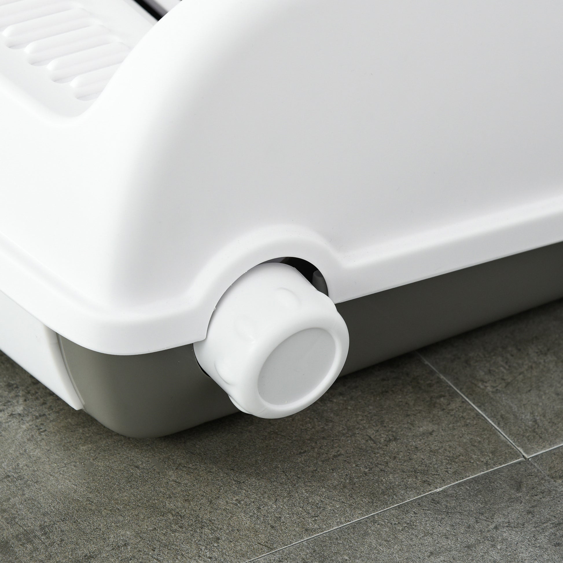 Pawhut Bandeja Higiénica Arenero Para Gatos Con Botón 62x46,5x19,5 Cm Blanco_3