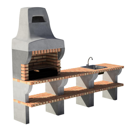 Cozinha exterior Bailén Plus com churrasqueira e lava-loiça Movelar