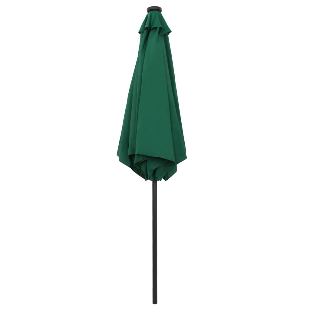 Vidaxl Sombrilla De Jardín Con Luces Led Palo De Aluminio Verde 270 Cm_3