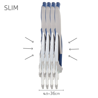 Silla De Playa Baja Multiposición Plegado Slim Azul Aktive_2