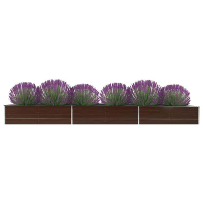 Arriate De Jardín De Acero Galvanizado Marrón 480x80x45 Cm_1