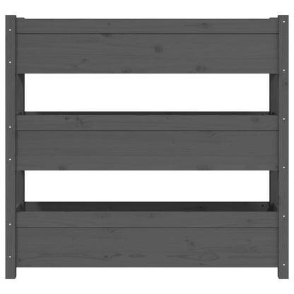 Jardinera De Madera Maciza De Pino Gris 112x25x104,5 Cm_4