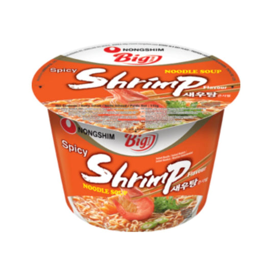 Noodles instantâneos em copo, camarão Nong Shim, panela grande, 115g