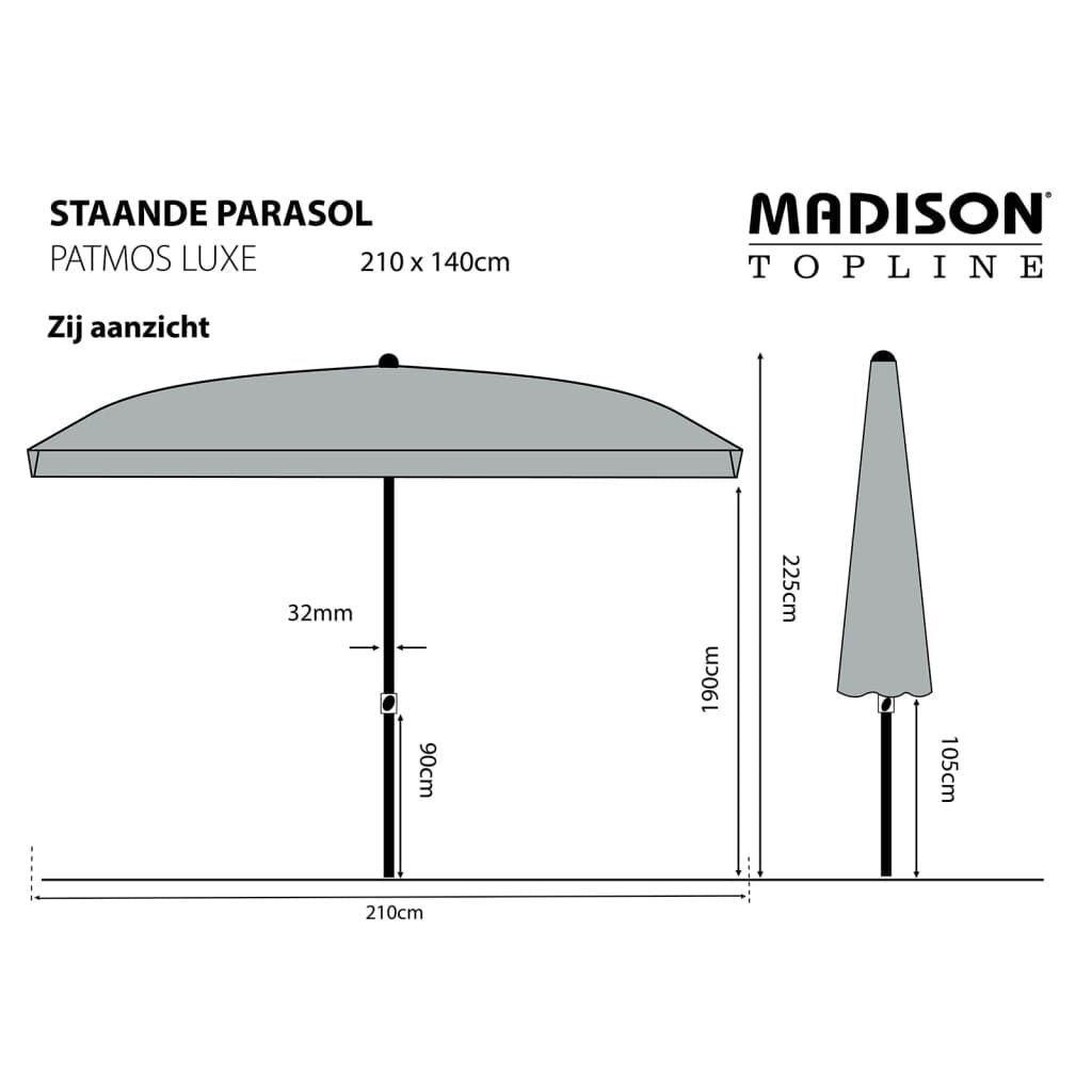 Madison Sombrilla De Jardín Rectangular Patmos Luxe Taupe 210x140 Cm_2