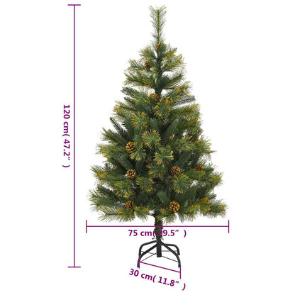 Vidaxl Árbol Navidad Artificial Con Bisagras 150 Led Y Bolas 120 Cm_2