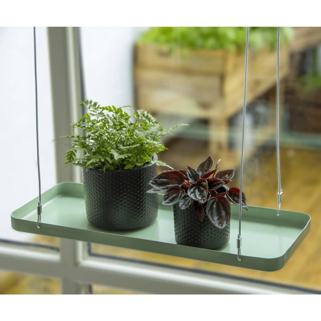 Esschert Design Bandeja Colgante Para Plantas Rectangular Verde S_1