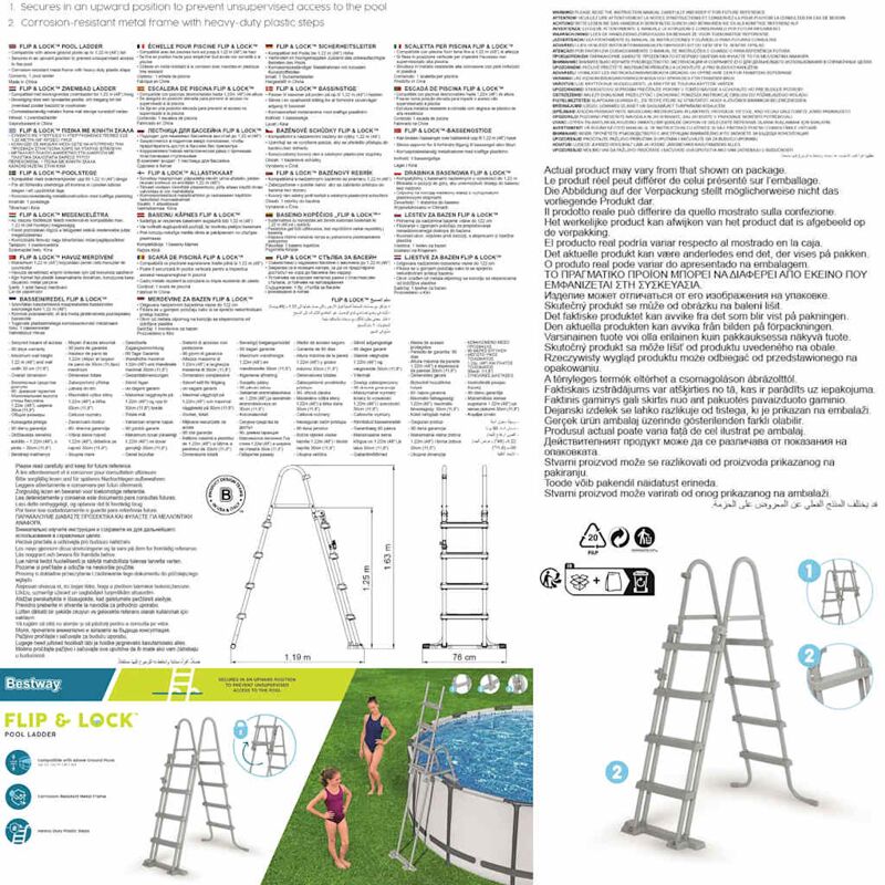 Vidaxl Bestway Escalera De Seguridad Para Piscina 4 Peldaños Flowclear 122 Cm_5