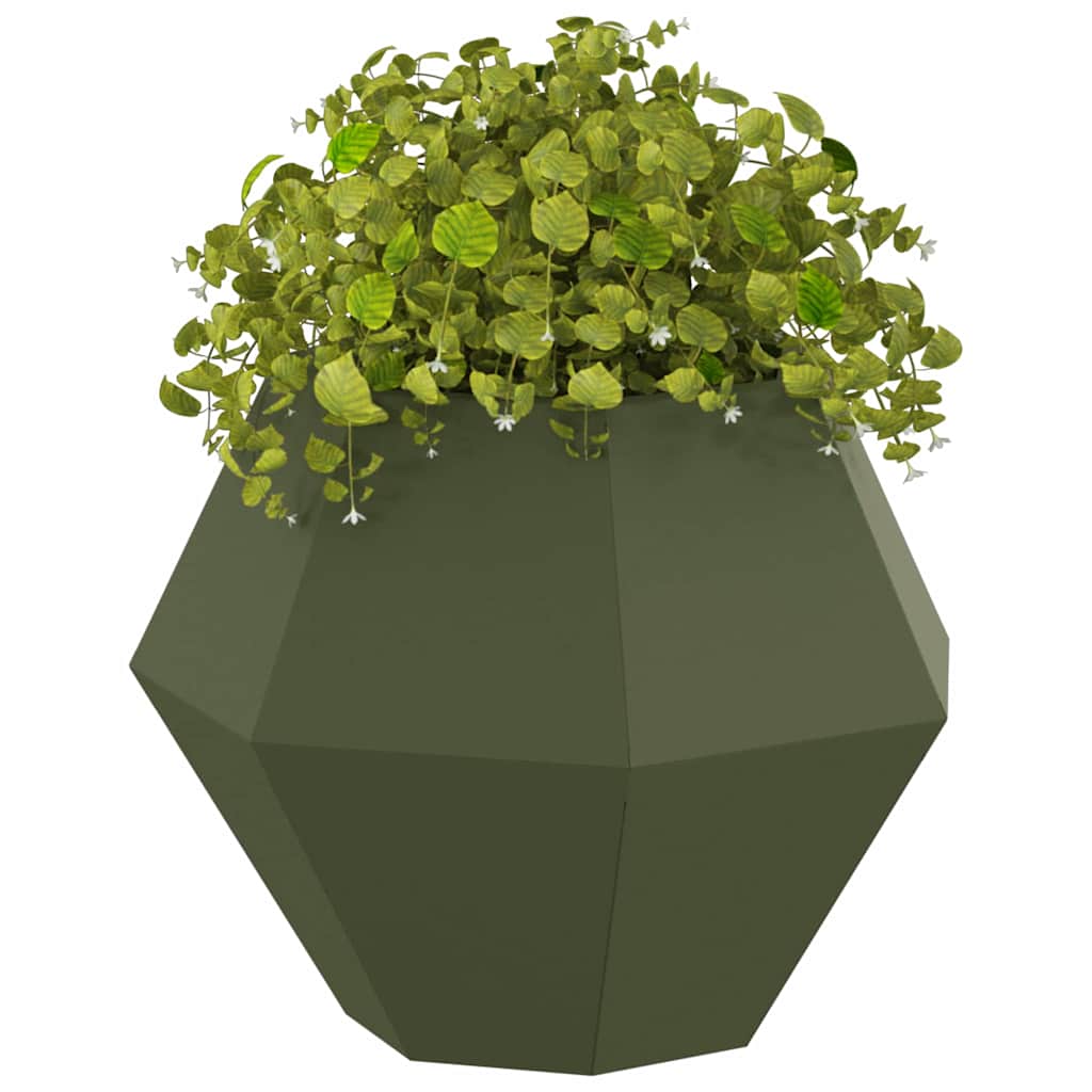 Jardinera 2 Pcs Verde Oliva 50 X 50 X 40 Cm Acero_2