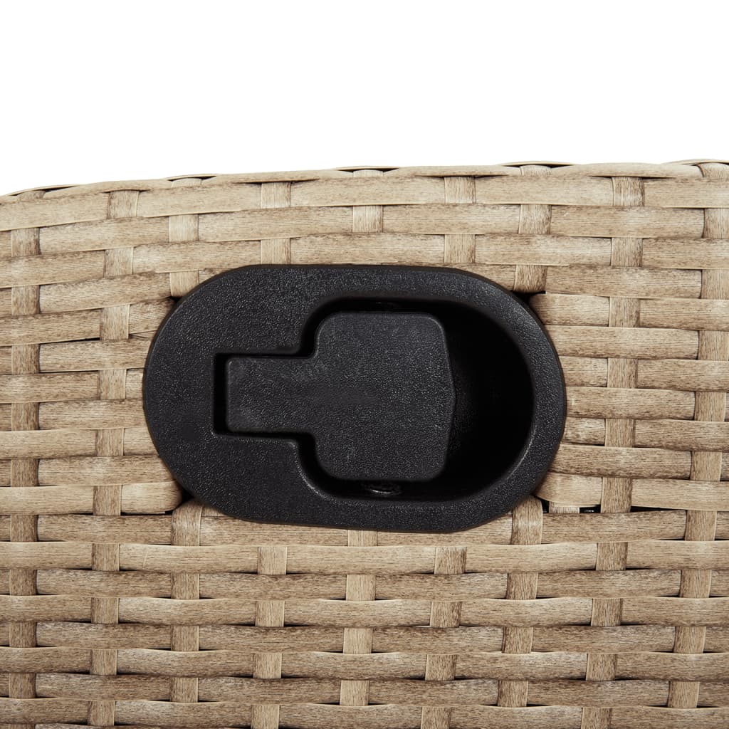 Set Comedor De Jardín 7 Pzas Con Cojines Ratán Sintético Beige / Vetonek_4