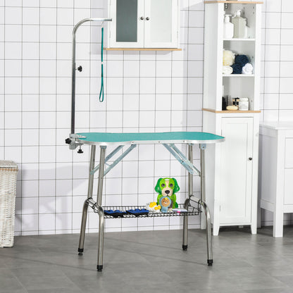 Pawhut Mesa De Aseo Para Mascotas Plegable Ajustable Forma De Hueso_3
