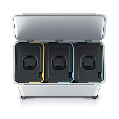 Sistema Clasificador De Reciclaje 3x10l Color Blanco Keden