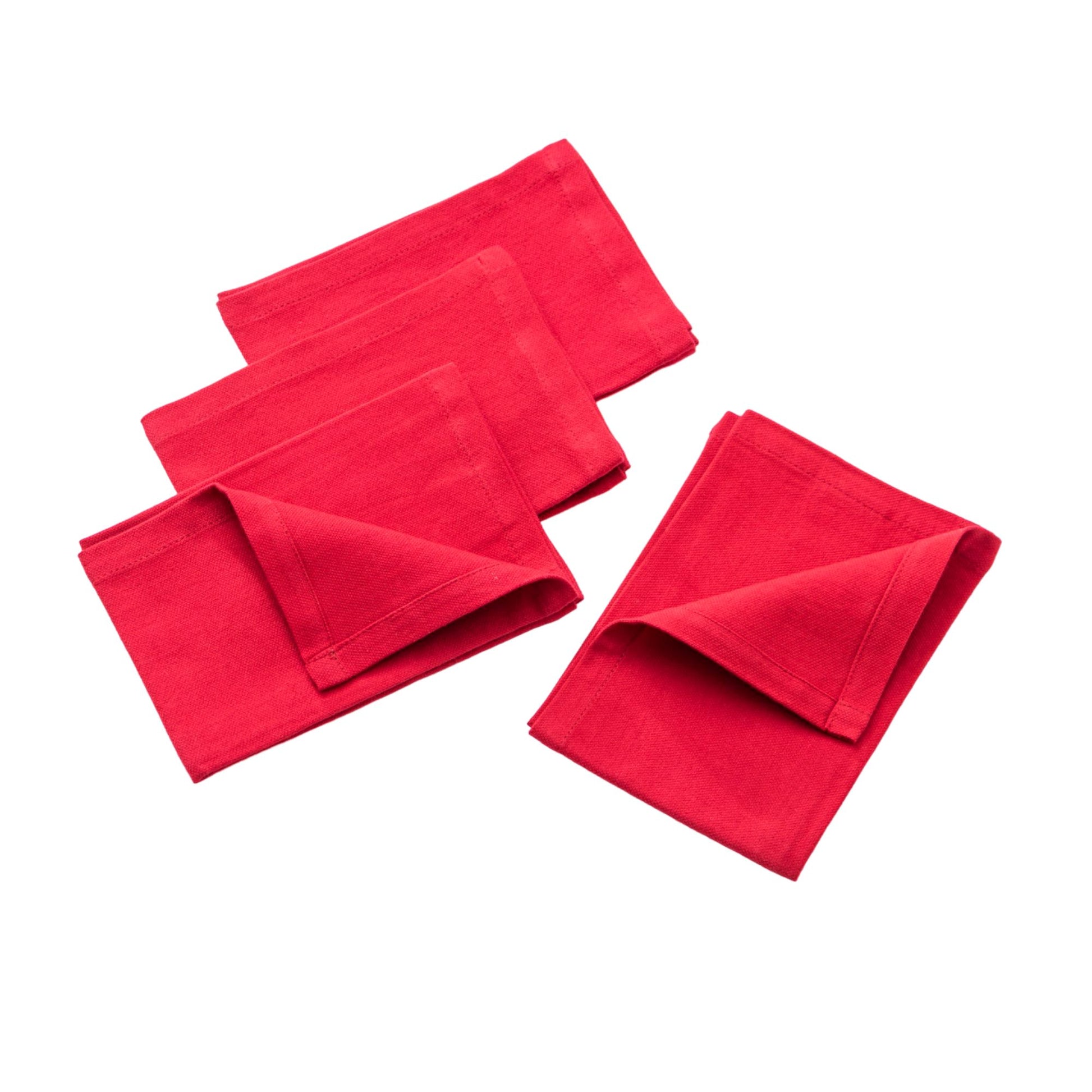 Set 4pzs Servilleta 40x40cm 100% Algodon 190gsm Rojos Benetton_0