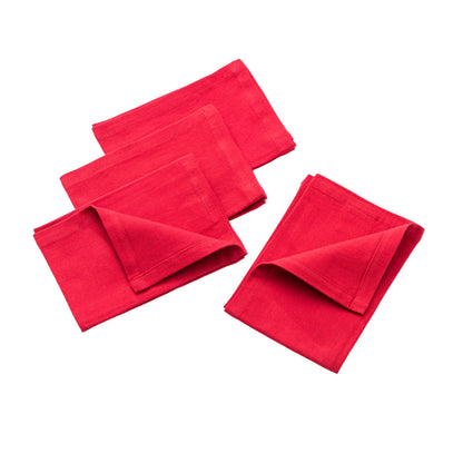 Set 4pzs Servilleta 40x40cm 100% Algodon 190gsm Rojos Benetton_0