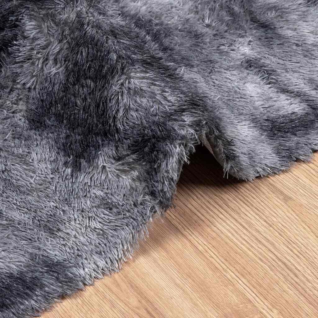 Vidaxl Alfombra De Pelo Largo Navarra Gris Oscuro 240x340 Cm Poliéster_4