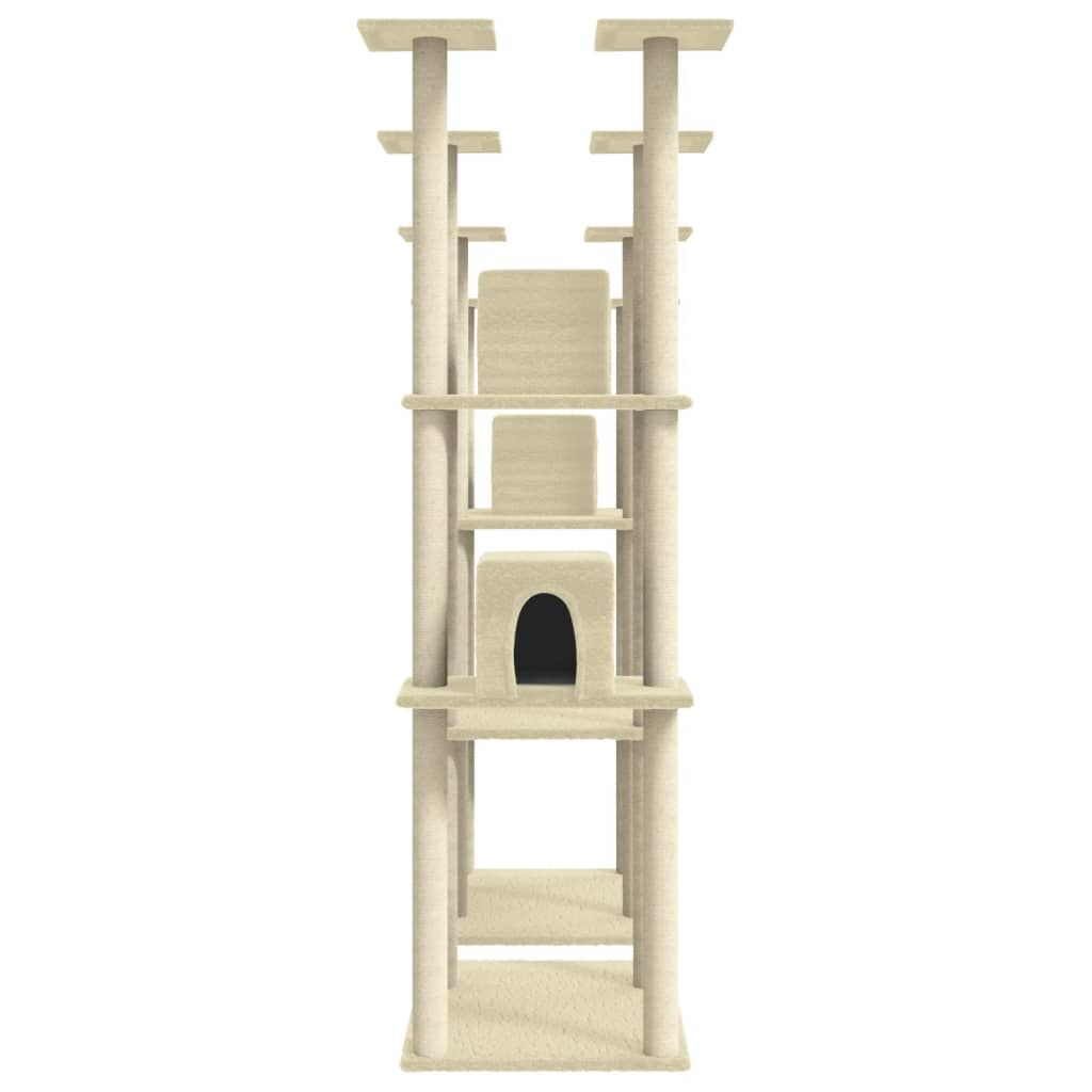 Vidaxl Rascador Para Gatos Con Postes De Sisal Color Crema 174 Cm_4