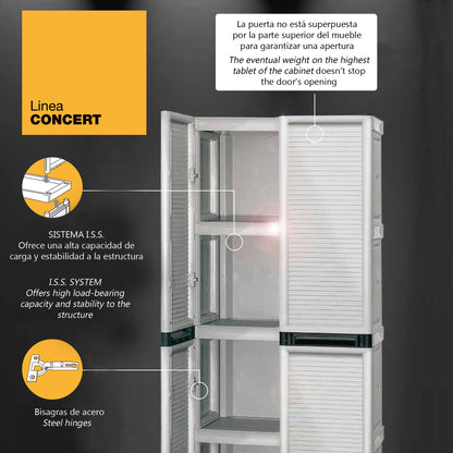 Armario De Altura Completa Con Baldas En Polipropileno