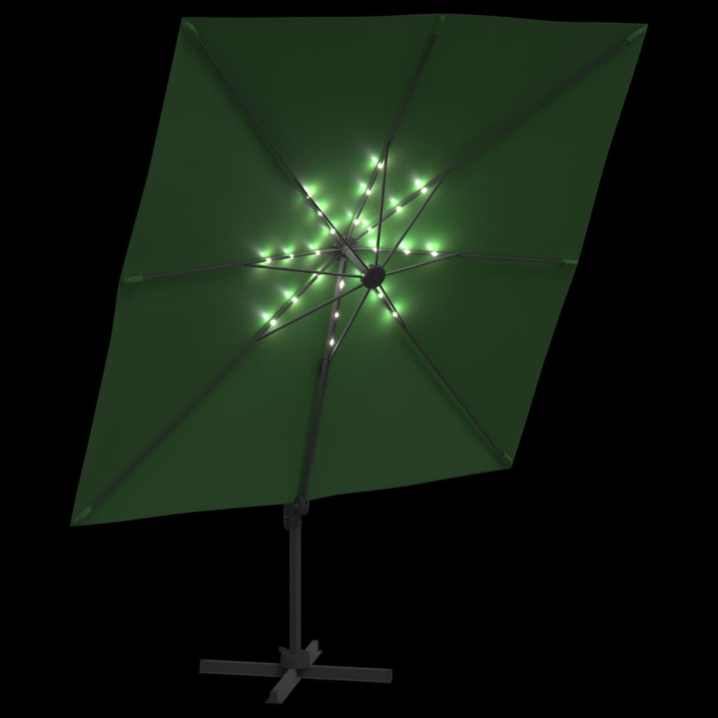 Vidaxl Sombrilla Voladiza Con Led Verde 400x300 Cm_3