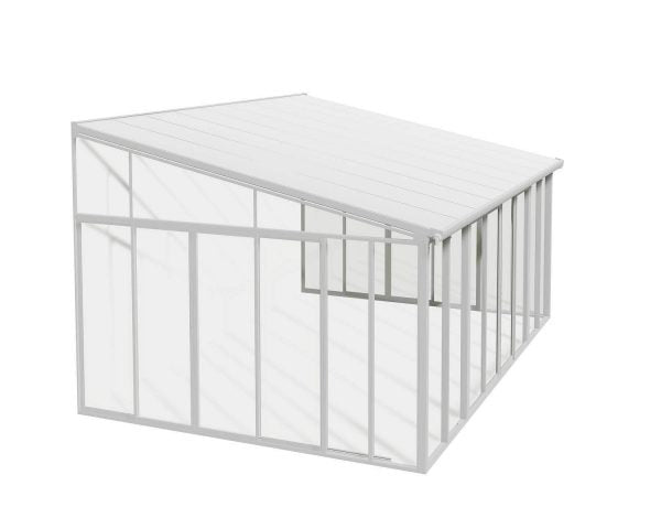 Pérgula fechada em alumínio San Remo branca 380x435 cm Canopia da Palram