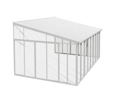 Pérgula fechada em alumínio San Remo branca 380x435 cm Canopia da Palram