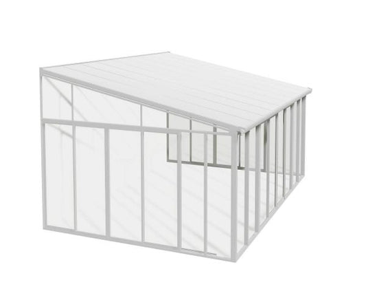 Pérgula fechada em alumínio San Remo branca 380x435 cm Canopia da Palram