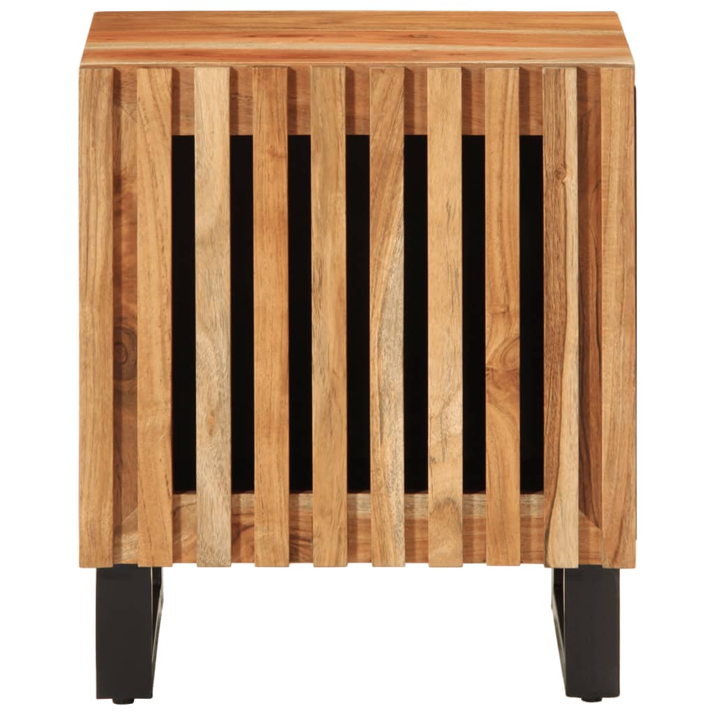 Mesita De Noche De Madera Maciza De Acacia 40x34x46 Cm_1
