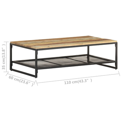 Mesa De Centro De Madera Maciza Reciclada 110x60x35 Cm_4