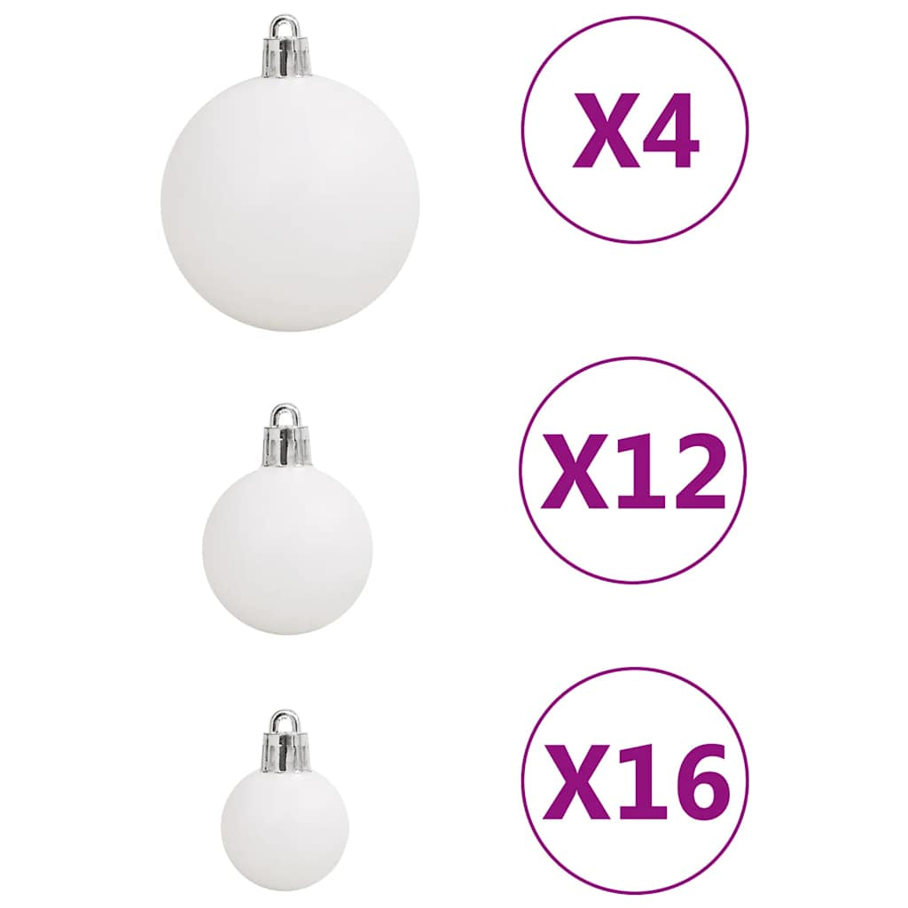 Vidaxl Juego De Bolas De Navidad 111 Pzas Poliestireno Blanco_4