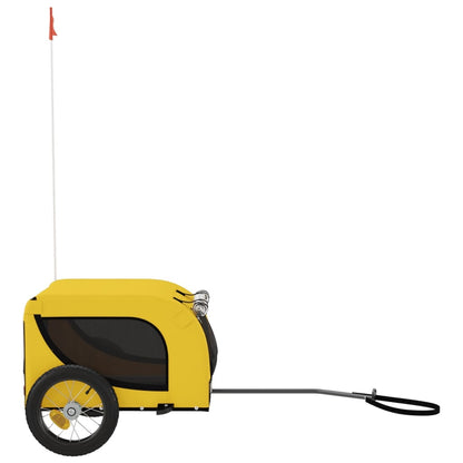 Remolque Bicicleta Mascotas Hierro Tela Oxford Amarillo Negro_4
