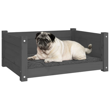 Vidaxl Cama Para Perros Madera Maciza De Pino Gris 65,5x50,5x28 Cm_5