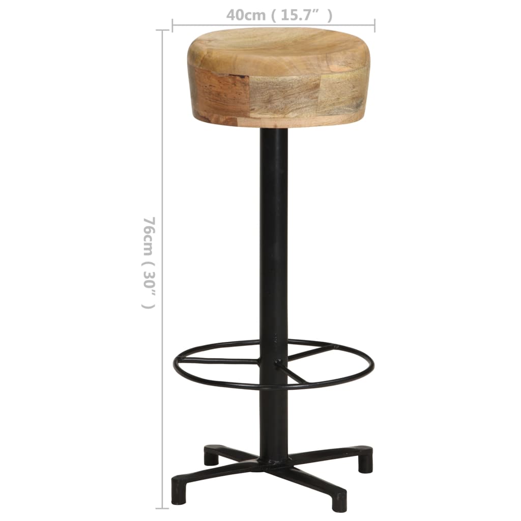Taburetes De Cocina 2 Unidades Madera Maciza De Mango 76 Cm_4