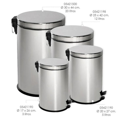 Papelera Maurer  Inoxidable   3 Litros Ø 17 X 26 Cm.