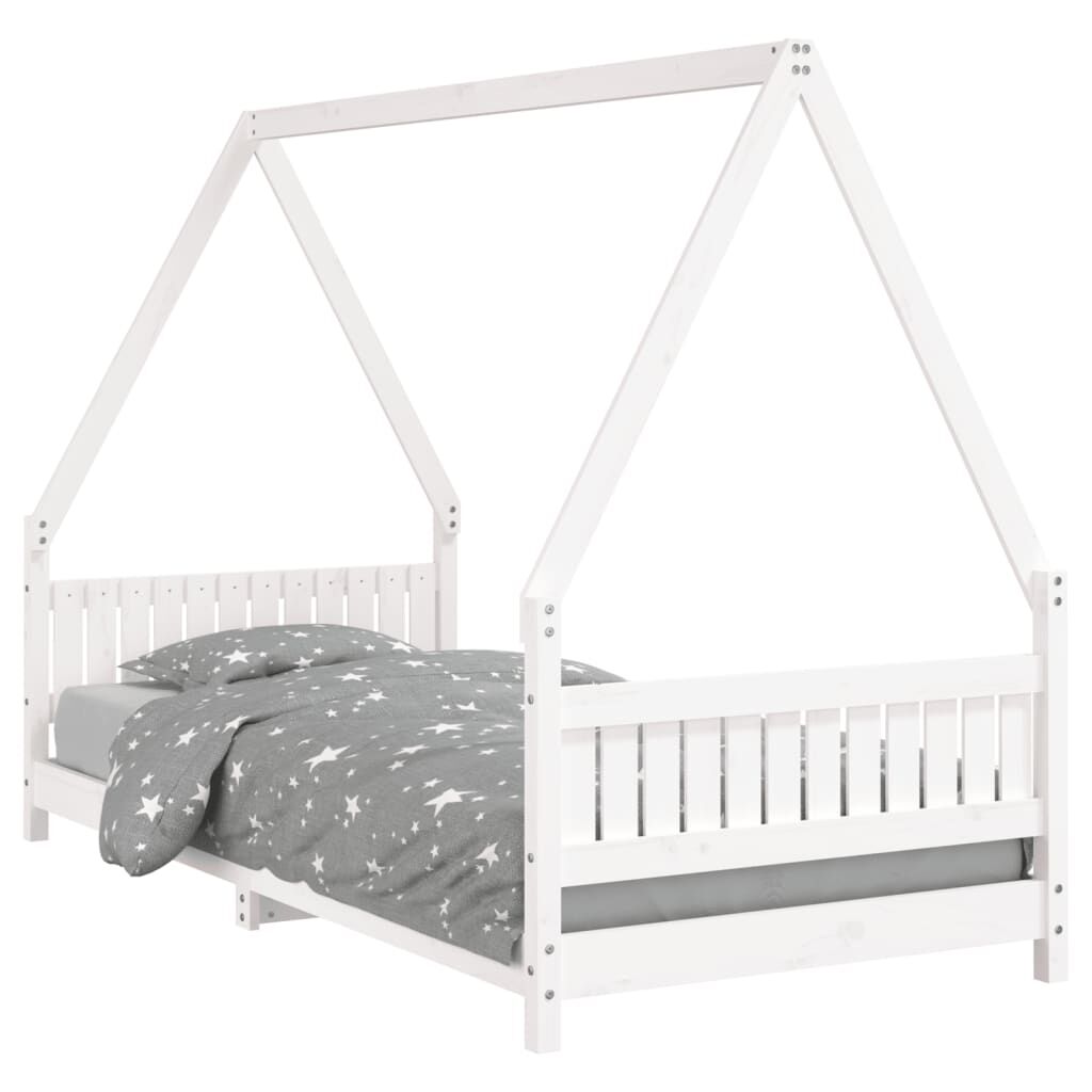 Vidaxl Estructura De Cama Para Niños Madera De Pino Blanco 90x200 Cm_0