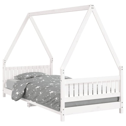 Vidaxl Estructura De Cama Para Niños Madera De Pino Blanco 90x200 Cm_0
