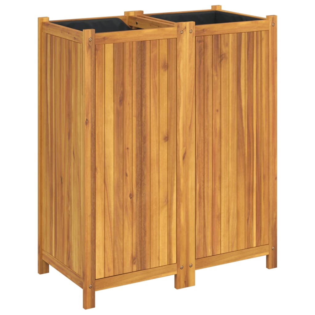 Jardinera Con Forro Madera Maciza De Acacia 84x42x100 Cm_0