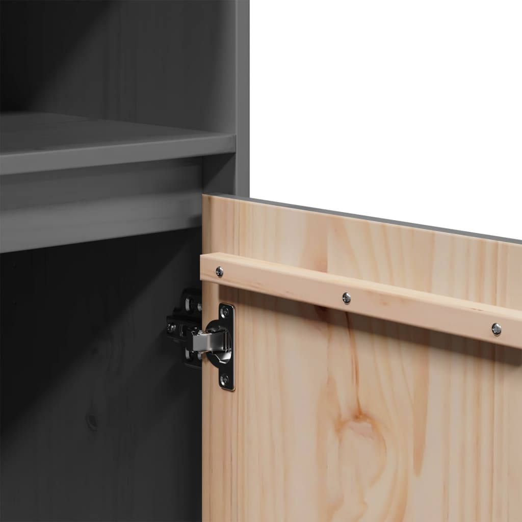 Aparador Alto De Madera Maciza De Pino Gris 37x34x110 Cm / Vetonek_1
