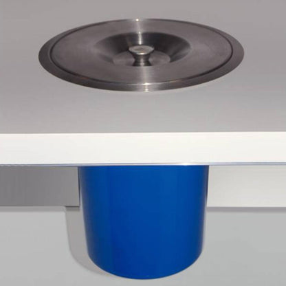 Cubo Integrable En Encimera 5l Tapa Acero Inox Azul_4