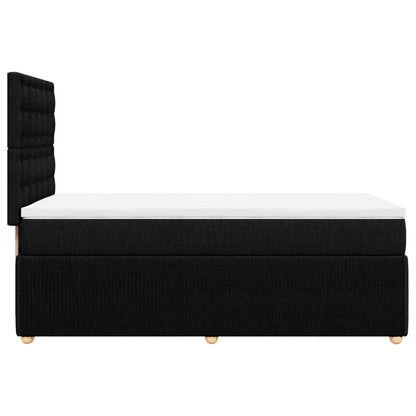 Cama Box Spring Con Colchón Tela Negro 90x190 Cm / Vetonek_1