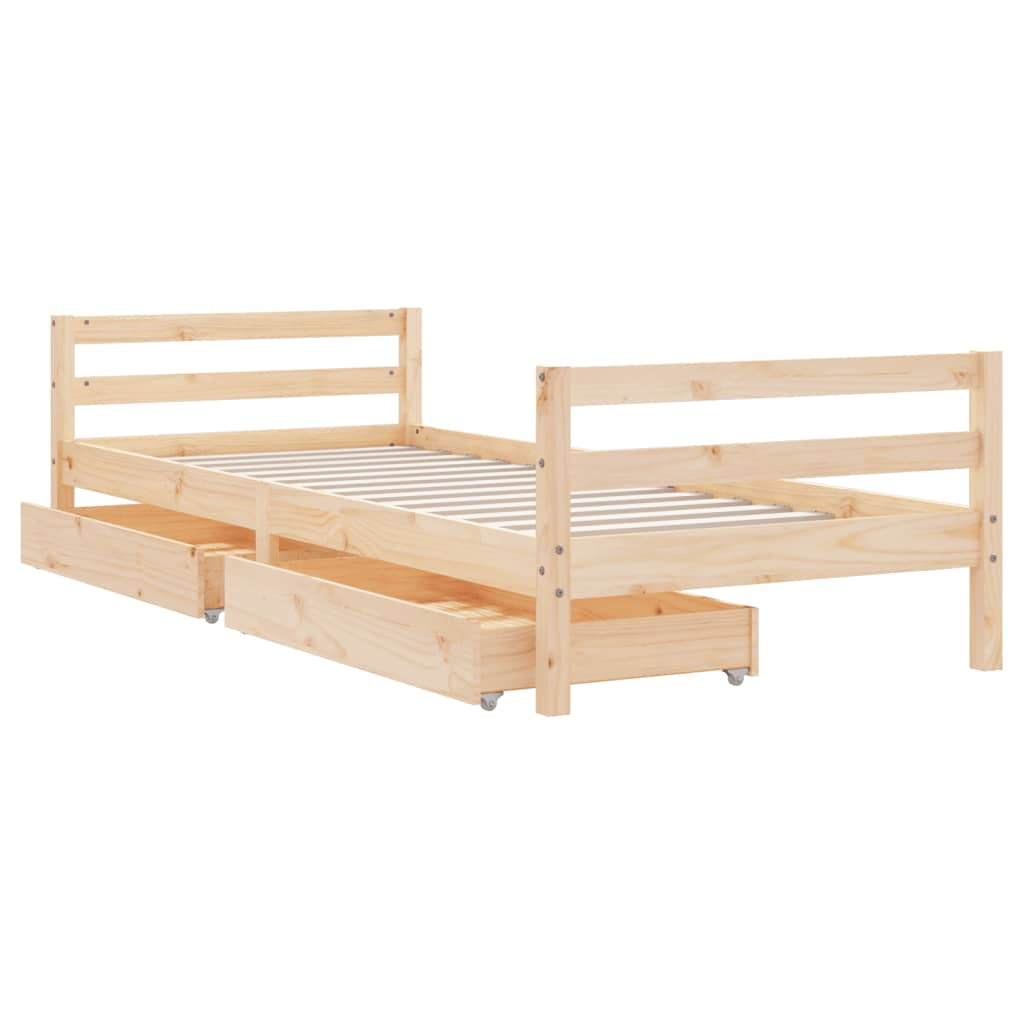 Vidaxl Estructura De Cama Infantil Con Cajones Madera Pino 90x190 Cm_3