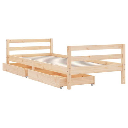 Vidaxl Estructura De Cama Infantil Con Cajones Madera Pino 90x190 Cm_3